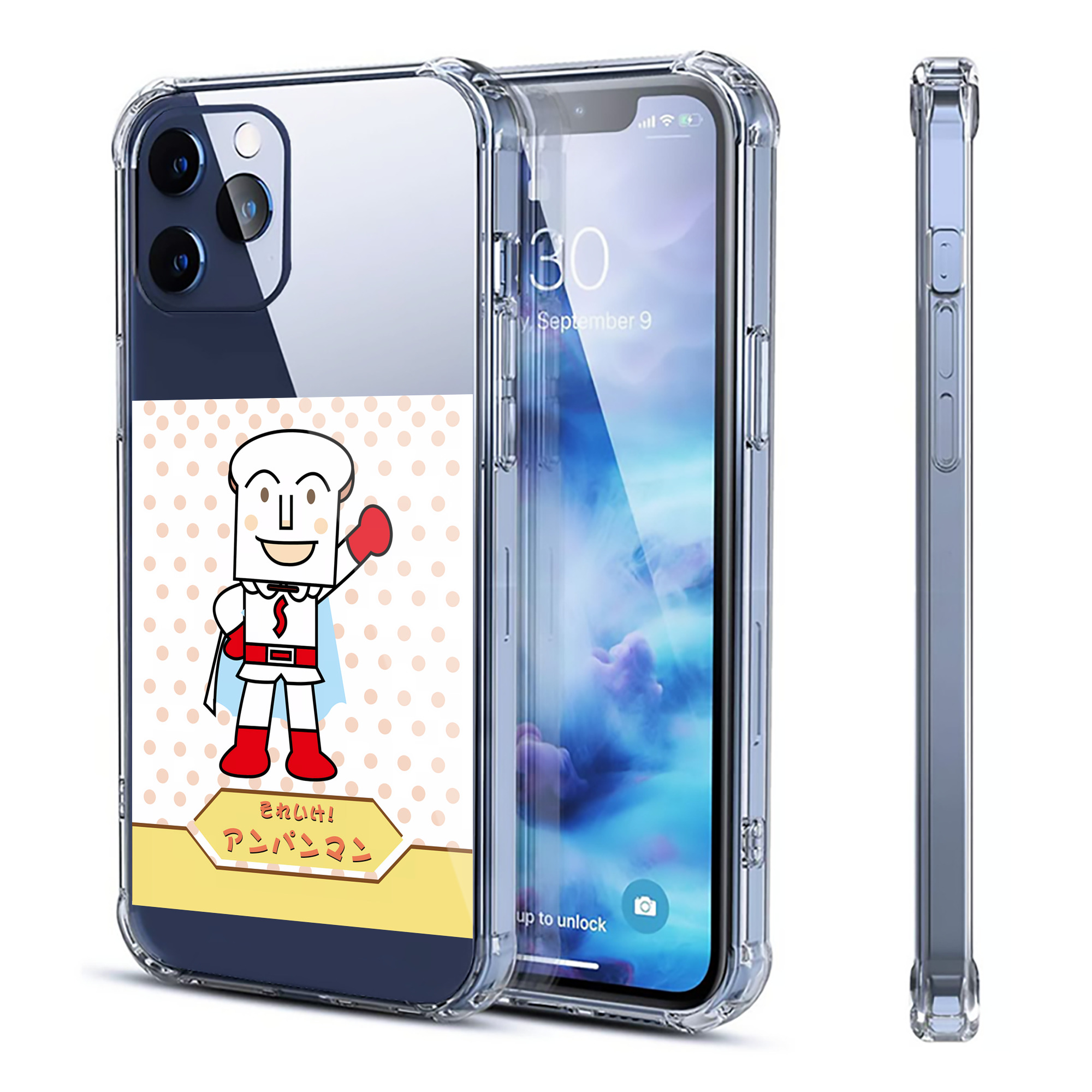 （画像用） アンパンマン Anpanman 【iPhone 12シリーズ対応】透明スマホケース（クリアソフトケース）